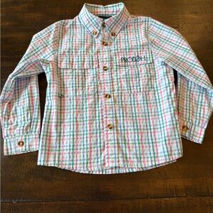 Children's Plaid Button-Front Shirt - Pastel Multi